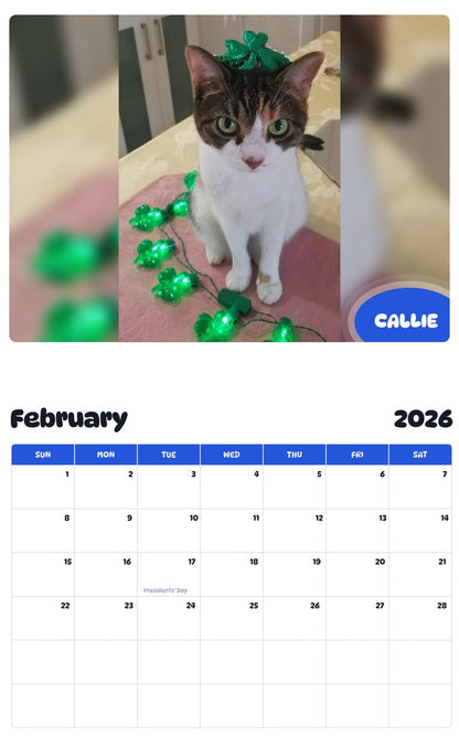 October 2025 - September 2026 CALLIE - Pawidols Pet Calendar