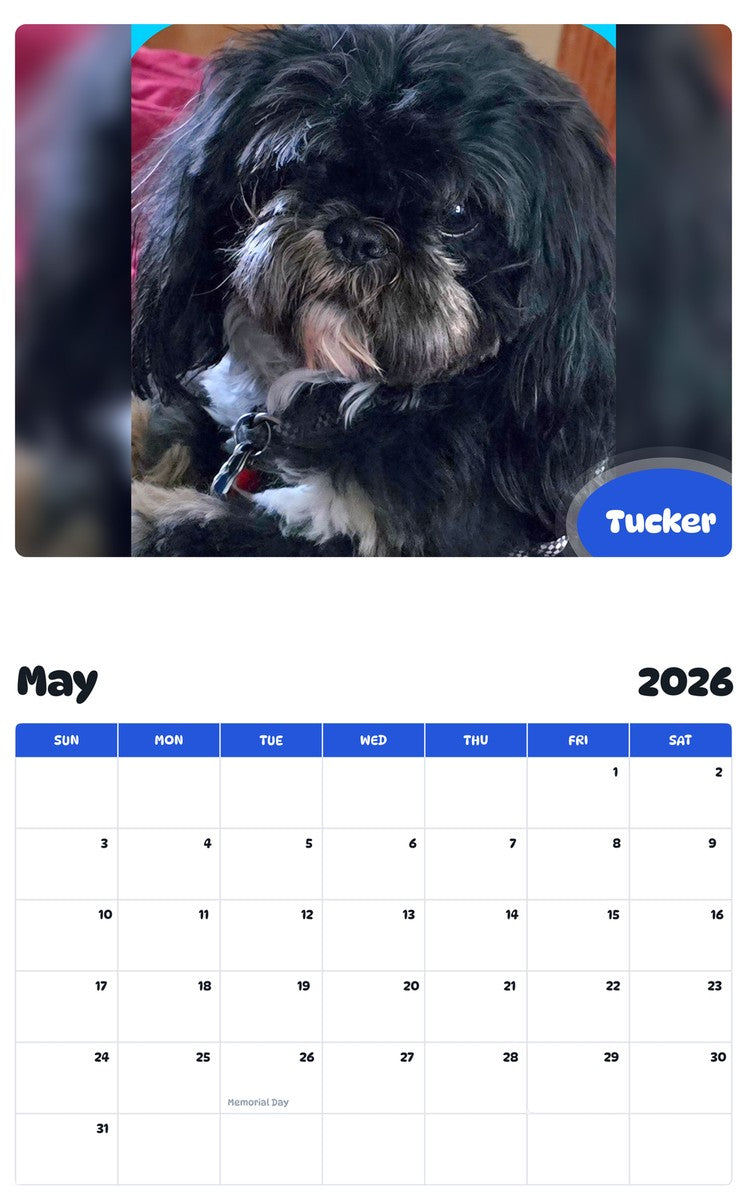 2026 - 2027 Tucker - Pawidols Pet Calendar