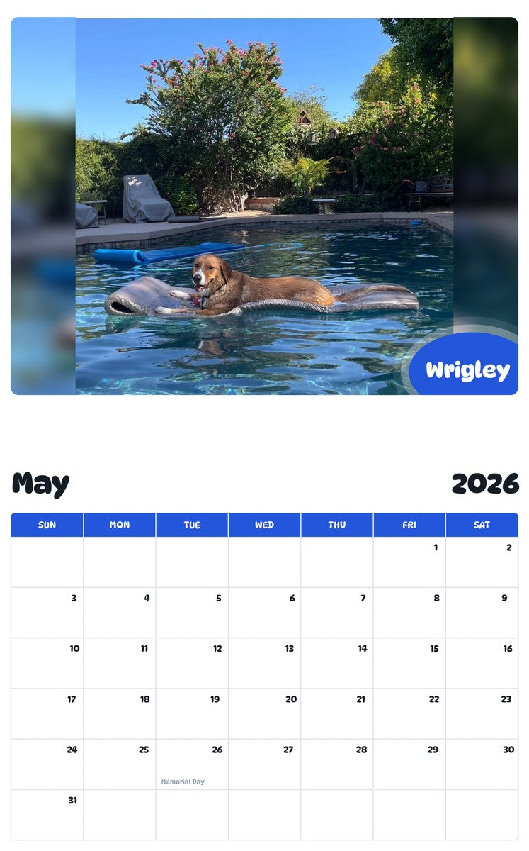 2026 - 2027 Wrigley - Pawidols Pet Calendar