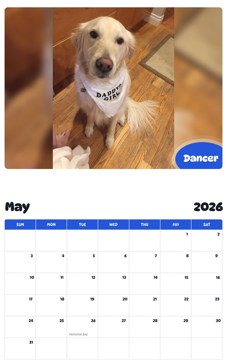 2026 - 2027 Dancer - Pawidols Pet Calendar