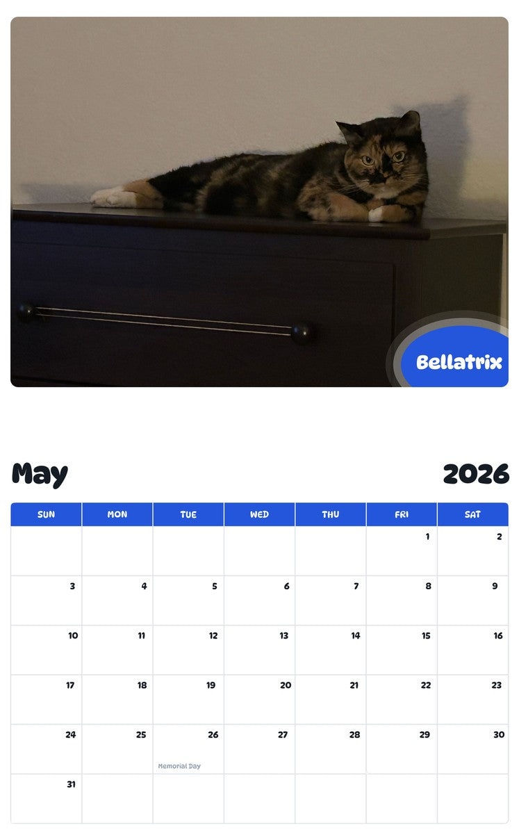 2026 - 2027 Bellatrix - Pawidols Pet Calendar