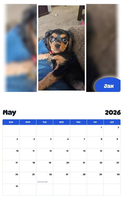2026 - 2027 Jax - Pawidols Pet Calendar