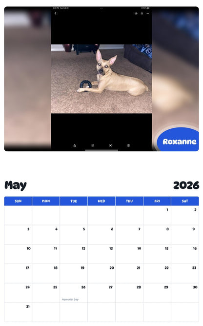 2026 - 2027 Roxanne - Pawidols Pet Calendar