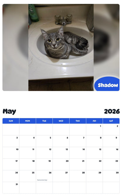 2026 - 2027 Shadow - Pawidols Pet Calendar