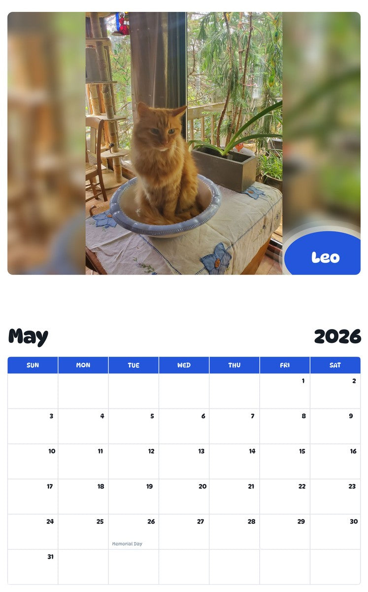 2026 - 2027 Leo - Pawidols Pet Calendar
