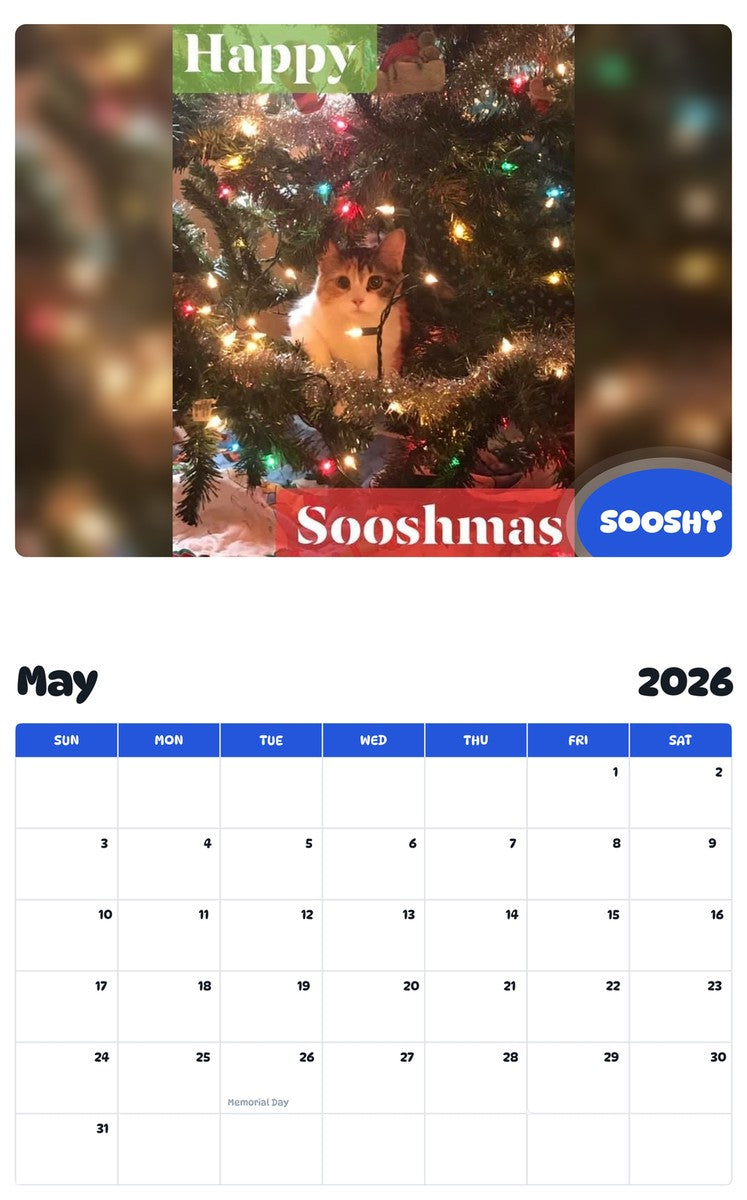 2026 - 2027 SOOSHY - Pawidols Pet Calendar