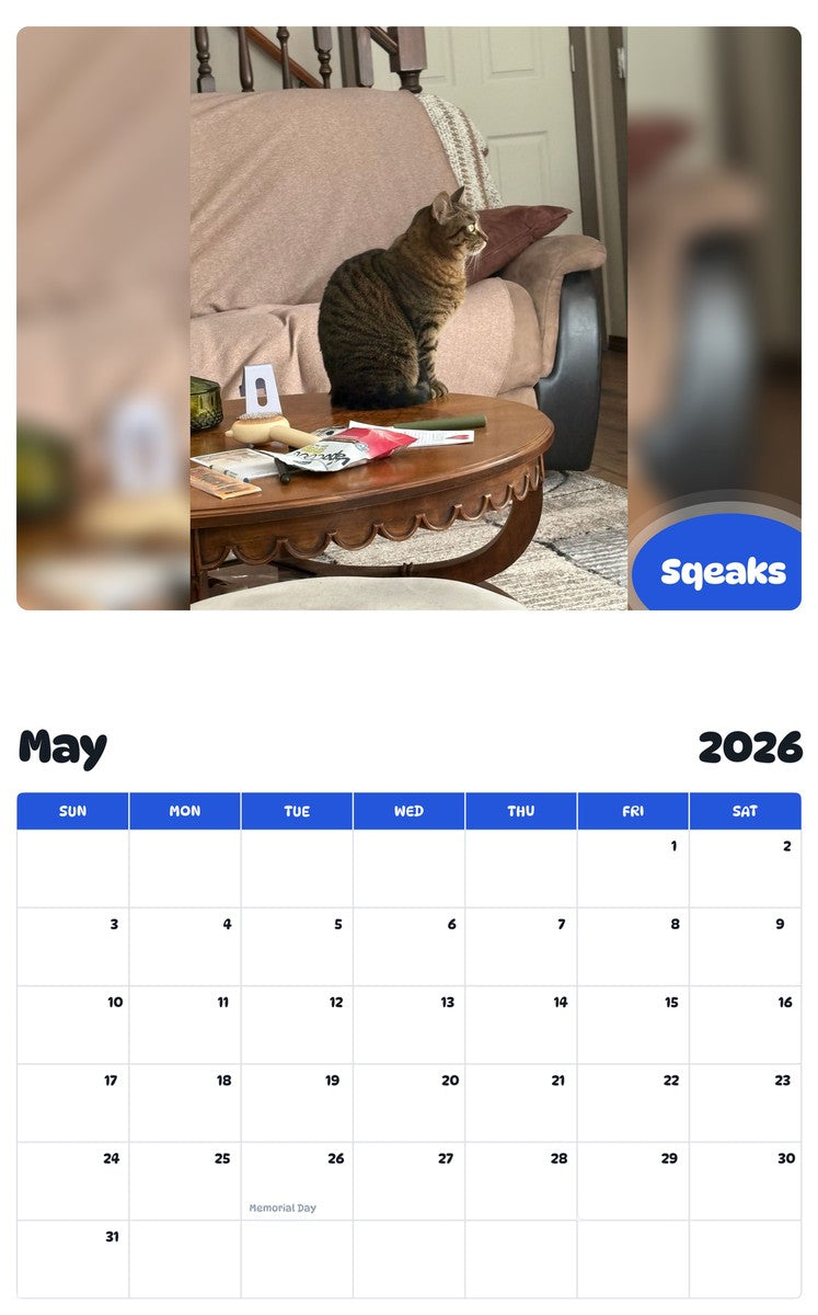 2026 - 2027 Sqeaks - Pawidols Pet Calendar