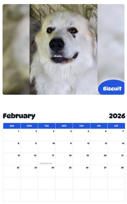 October 2025 - September 2026 Biscuit - Pawidols Pet Calendar