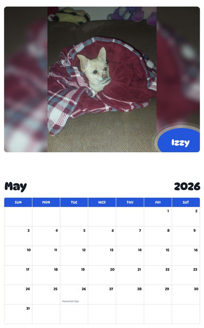 2026 - 2027 Izzy - Pawidols Pet Calendar