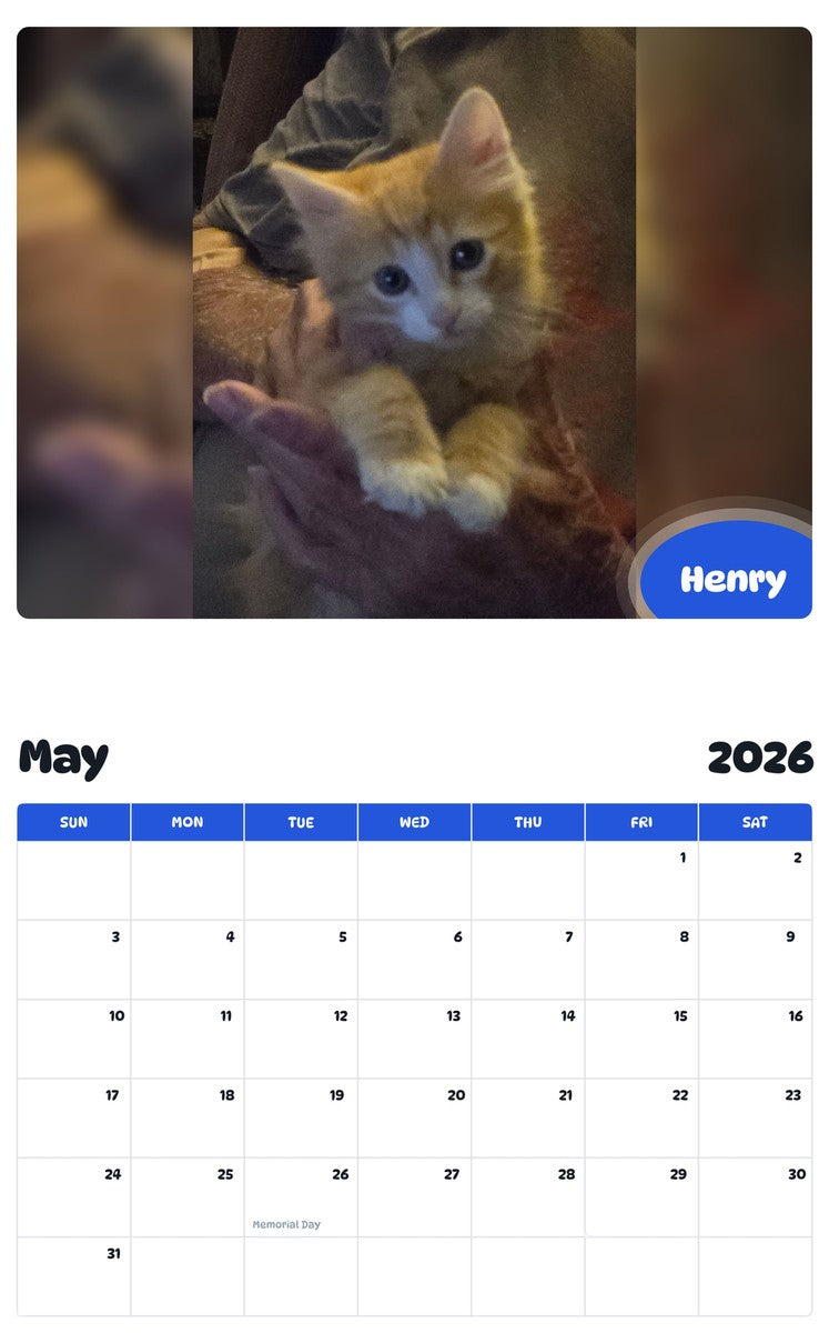 2026 - 2027 Henry - Pawidols Pet Calendar