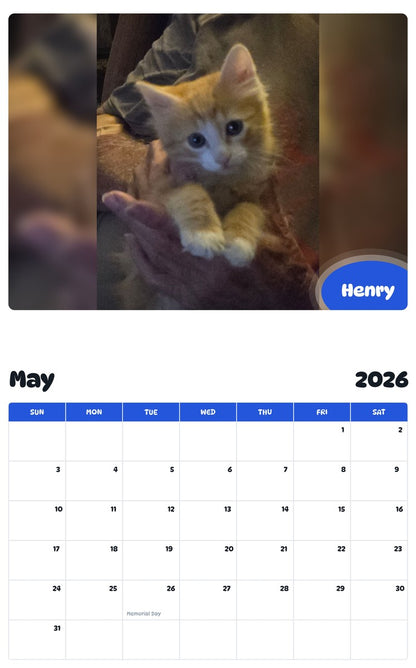 2026 - 2027 Henry - Pawidols Pet Calendar