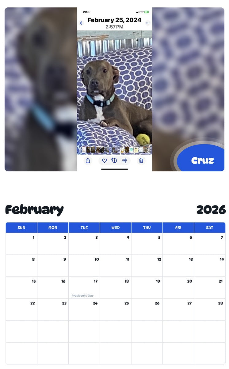 October 2025 - September 2026 Cruz - Pawidols Pet Calendar