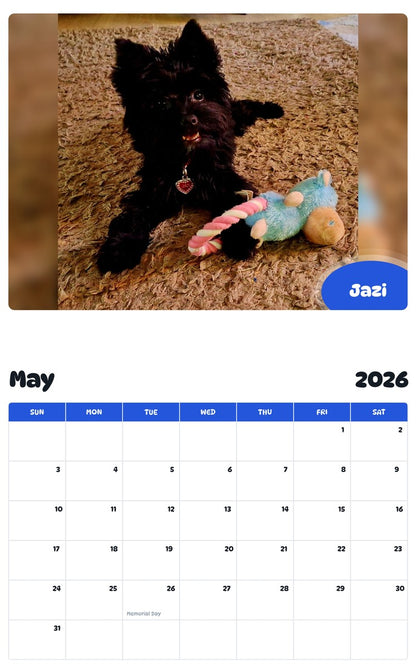 2026 - 2027 Jazi - Pawidols Pet Calendar