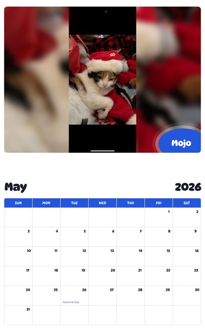 2026 - 2027 Mojo - Pawidols Pet Calendar
