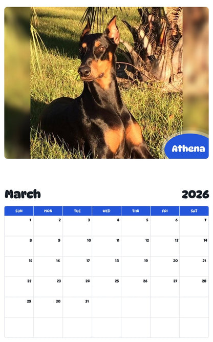 November 2025 - October 2026 Athena - Pawidols Pet Calendar