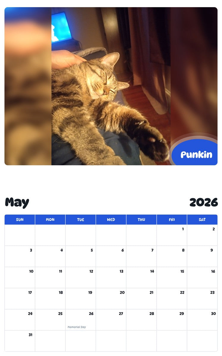 2026 - 2027 Punkin - Pawidols Pet Calendar