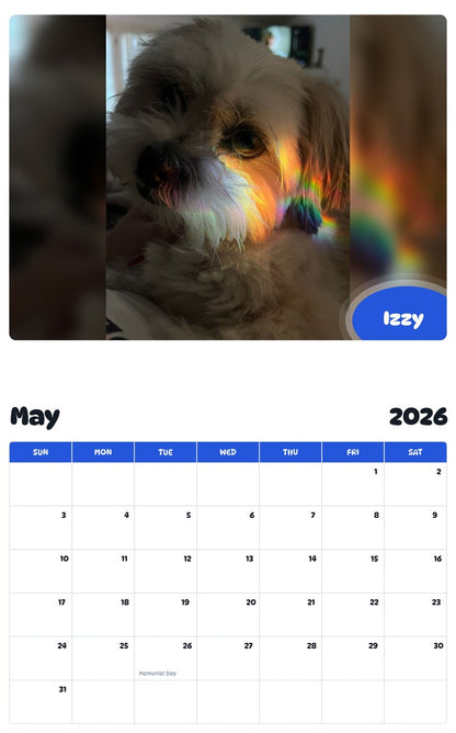 2026 - 2027 Izzy - Pawidols Pet Calendar