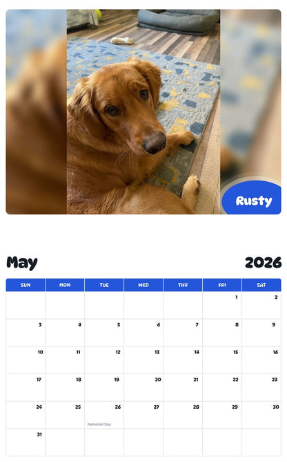 2026 - 2027 Rusty - Pawidols Pet Calendar