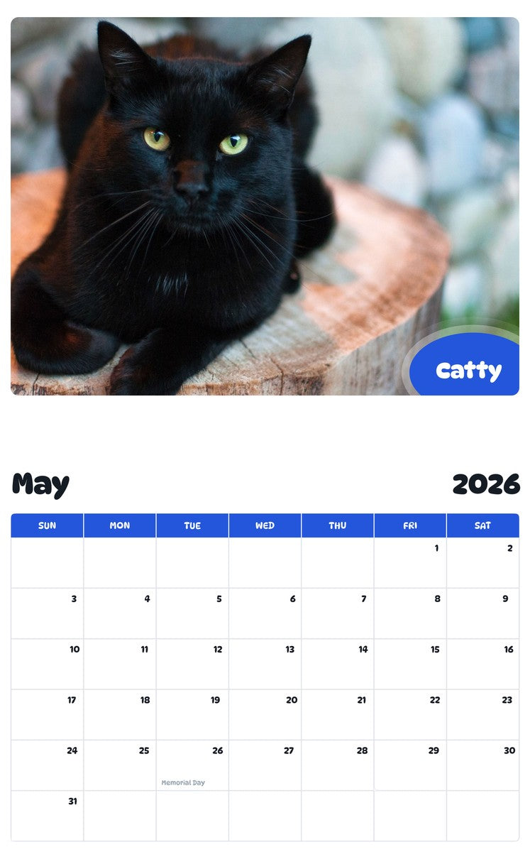 2026 - 2027 Catty - Pawidols Pet Calendar