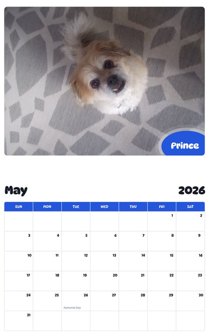 2026 - 2027 Prince - Pawidols Pet Calendar
