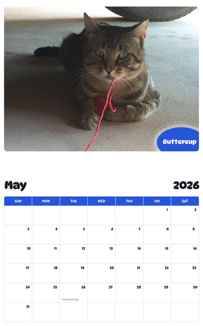 2026 - 2027 Buttercup - Pawidols Pet Calendar