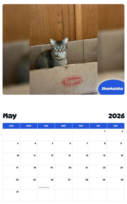 2026 - 2027 Sharkeisha - Pawidols Pet Calendar