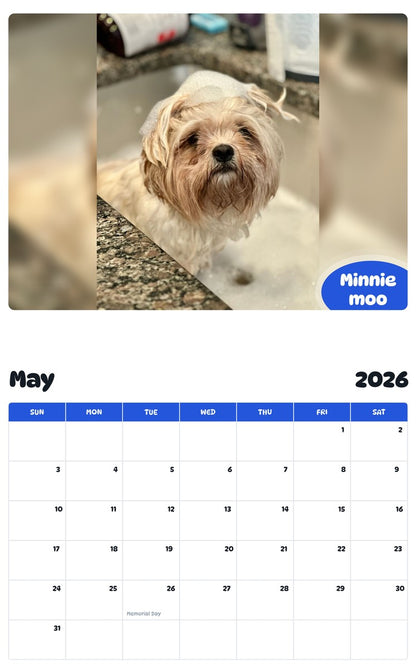 2026 - 2027 Minnie moo - Pawidols Pet Calendar
