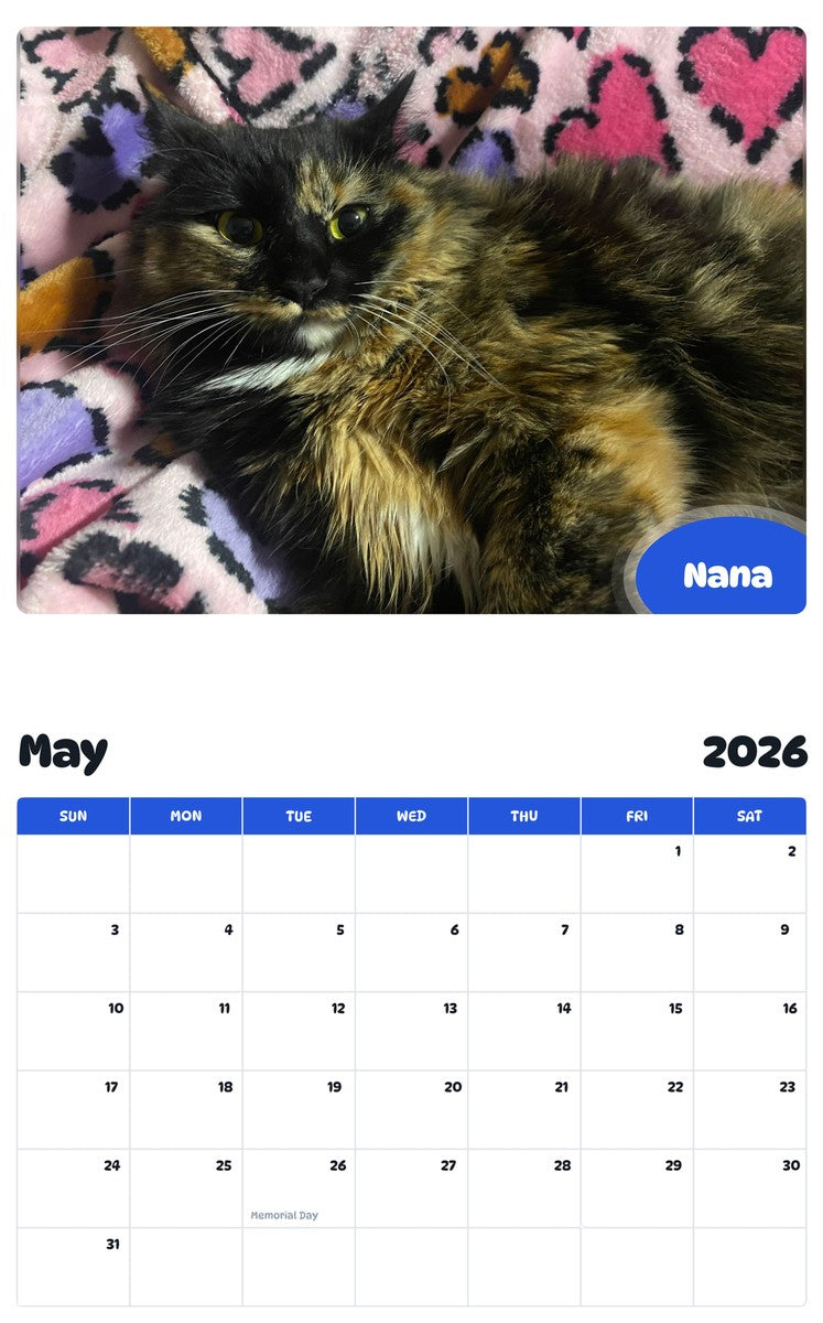 2026 - 2027 Nana - Pawidols Pet Calendar