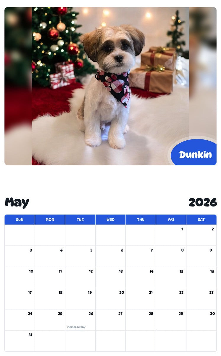 2026 - 2027 Dunkin - Pawidols Pet Calendar