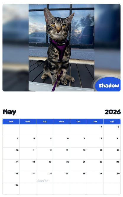 2026 - 2027 Shadow - Pawidols Pet Calendar