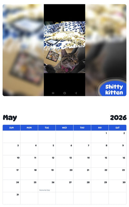 2026 - 2027 Shitty kitten - Pawidols Pet Calendar