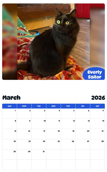 November 2025 - October 2026 Everly Sailor - Pawidols Pet Calendar