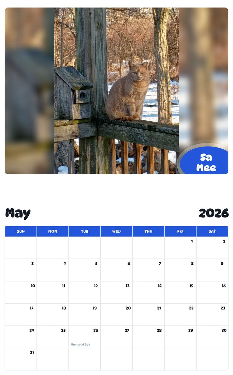2026 - 2027 Sa Mee - Pawidols Pet Calendar