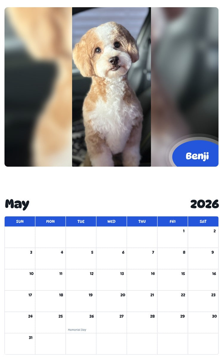 2026 - 2027 Benji - Pawidols Pet Calendar