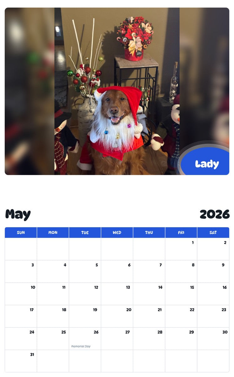2026 - 2027 Lady - Pawidols Pet Calendar