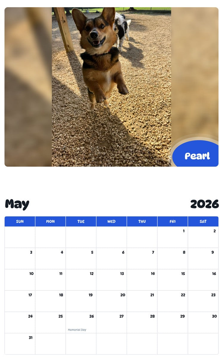 2026 - 2027 Pearl - Pawidols Pet Calendar