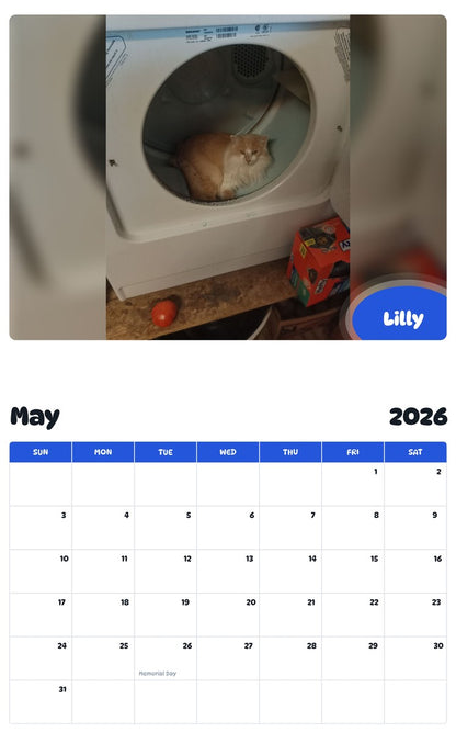 2026 - 2027 Lilly - Pawidols Pet Calendar