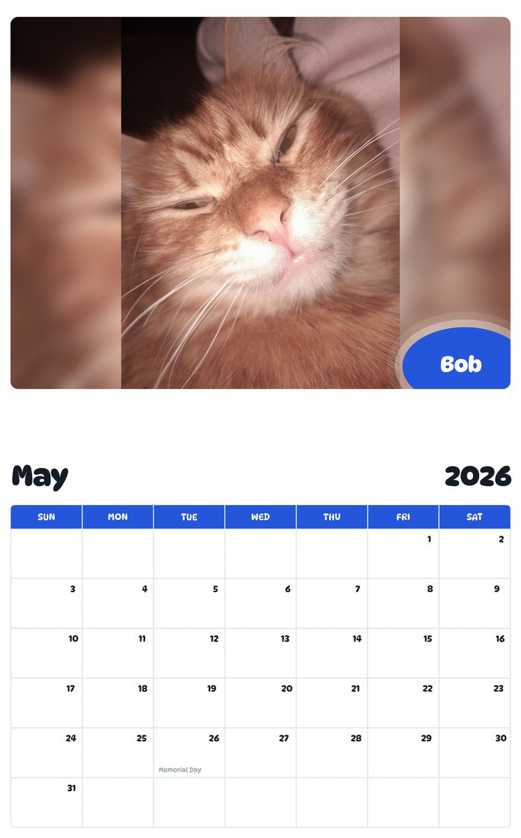 2026 - 2027 Bob - Pawidols Pet Calendar