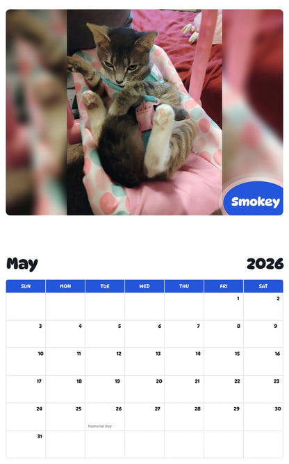 2026 - 2027 Smokey - Pawidols Pet Calendar