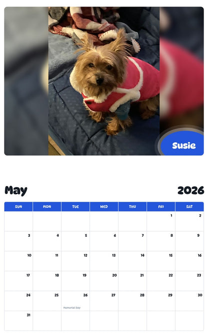 2026 - 2027 Susie - Pawidols Pet Calendar