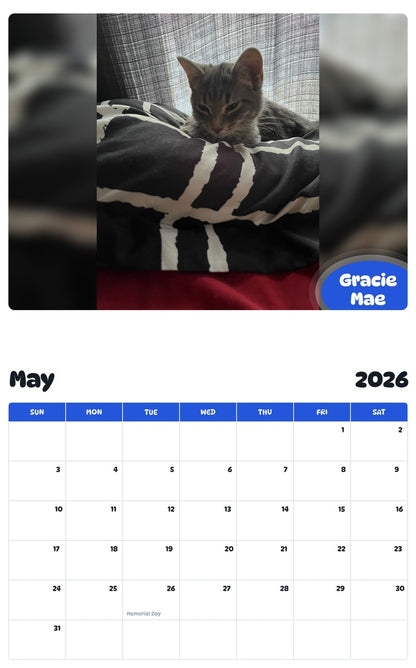 2026 - 2027 Gracie Mae - Pawidols Pet Calendar