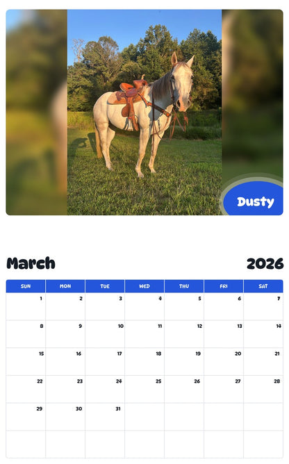 November 2025 - October 2026 Dusty - Pawidols Pet Calendar
