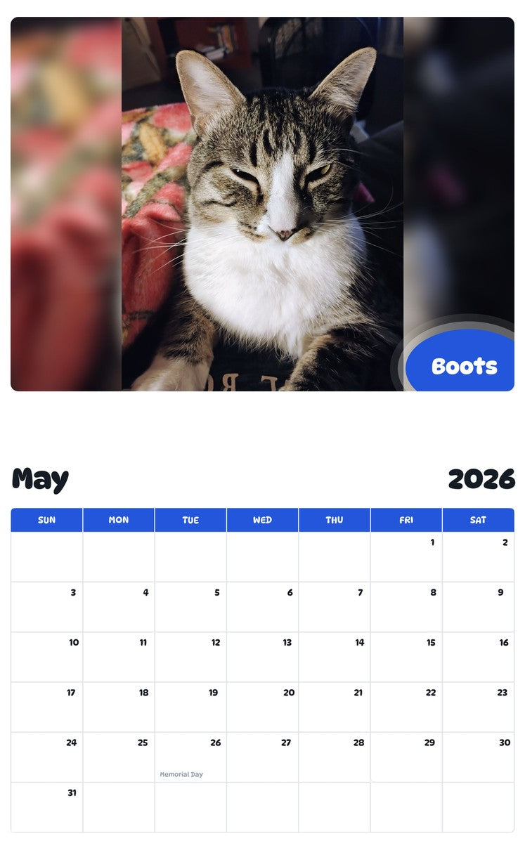 2026 - 2027 Boots - Pawidols Pet Calendar