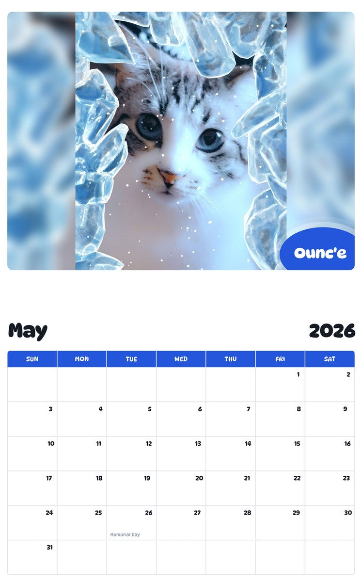 2026 - 2027 Ounc'e - Pawidols Pet Calendar
