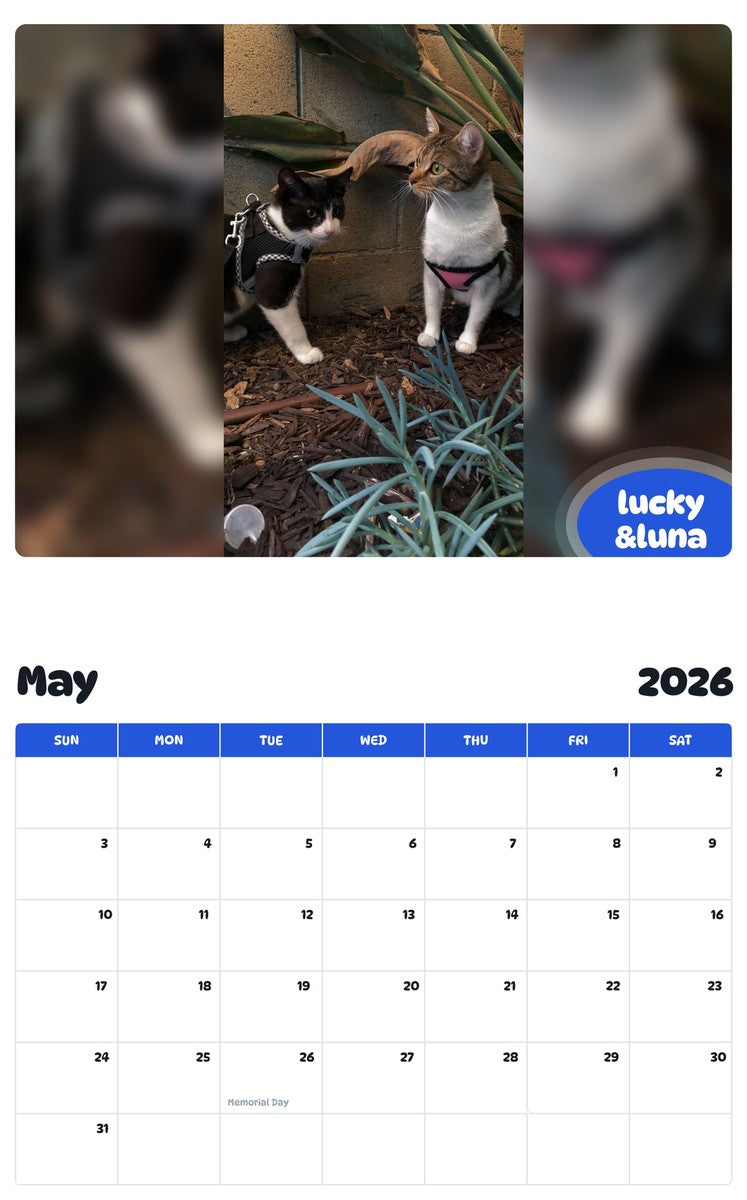 2026 - 2027 lucky &luna - Pawidols Pet Calendar