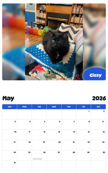 2026 - 2027 Cissy - Pawidols Pet Calendar