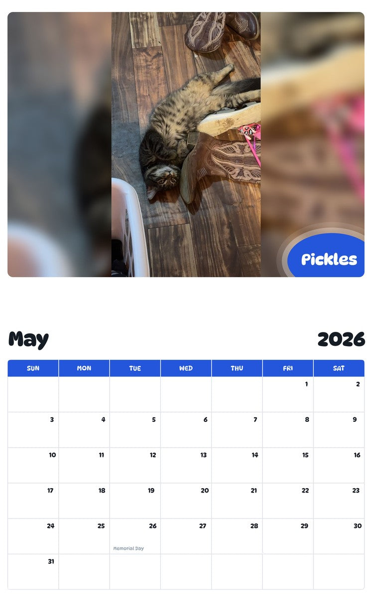 2026 - 2027 Pickles - Pawidols Pet Calendar