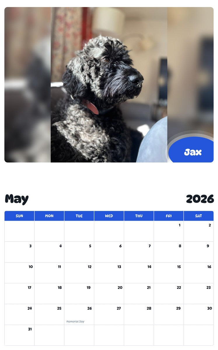 2026 - 2027 Jax - Pawidols Pet Calendar