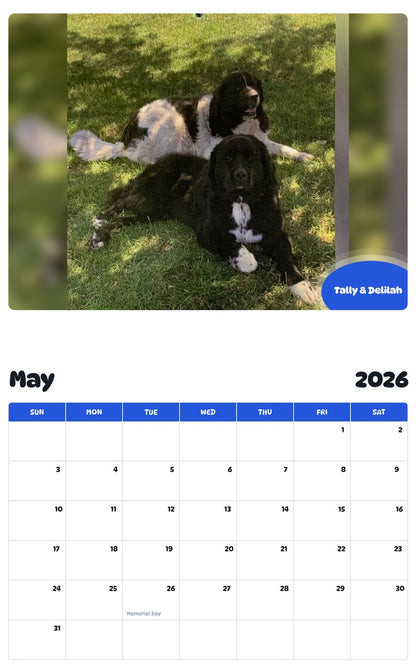2026 - 2027 Tally & Delilah - Pawidols Pet Calendar