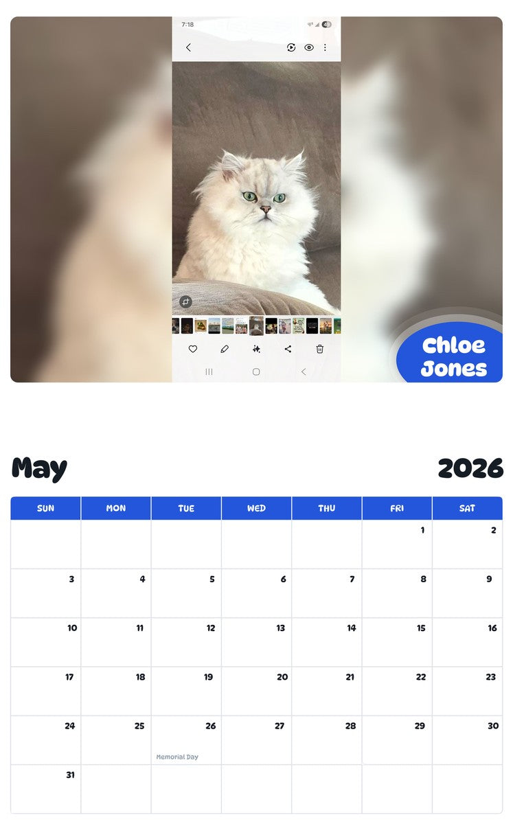 2026 - 2027 Chloe Jones - Pawidols Pet Calendar